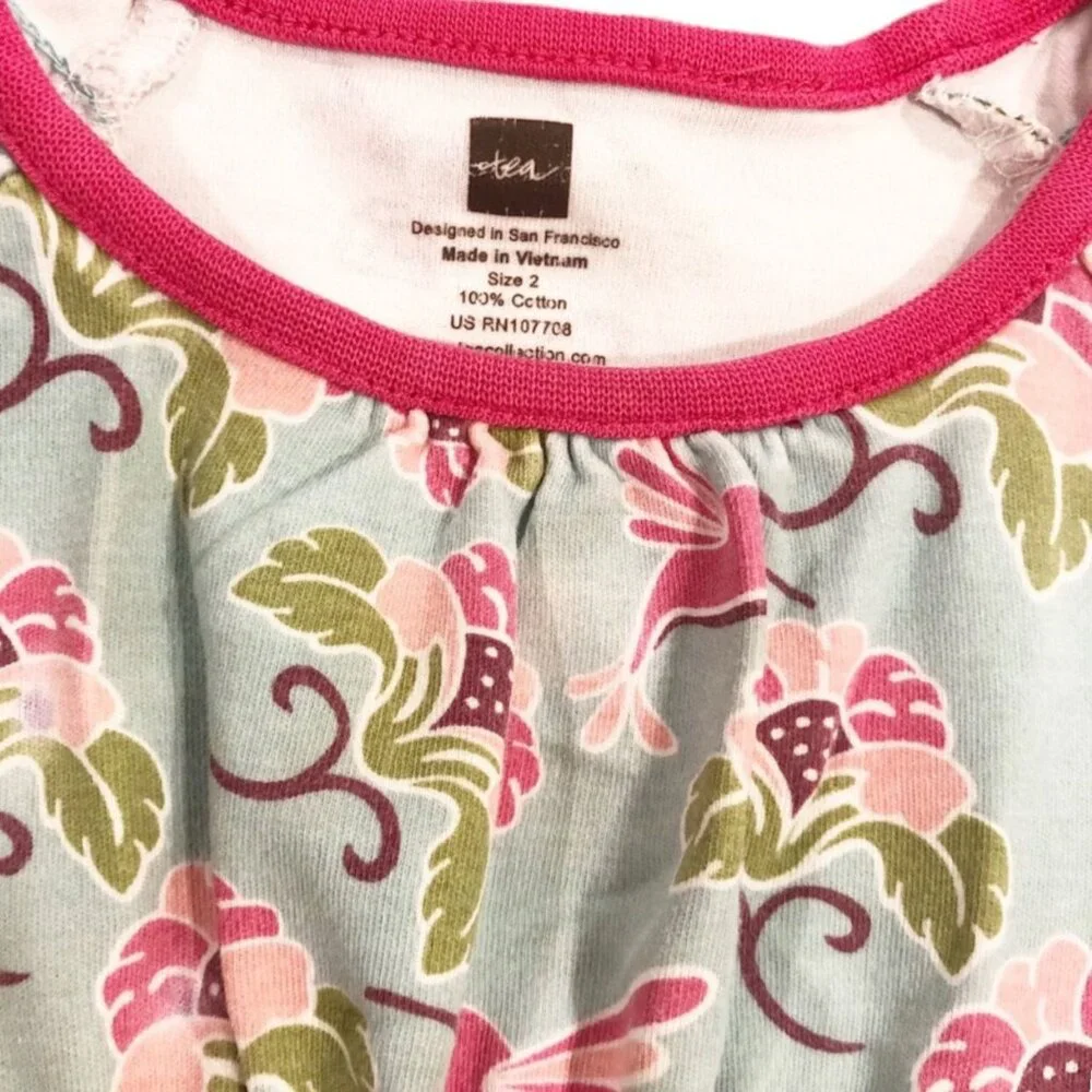 Tea Collection Sz 2 Hummingbird Floral Dress
